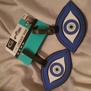 Evil eye luggage tag 2pk set new on card